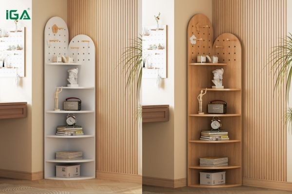 kệ sách góc phòng