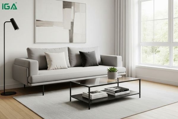 phòng khách hiện đại tối giản