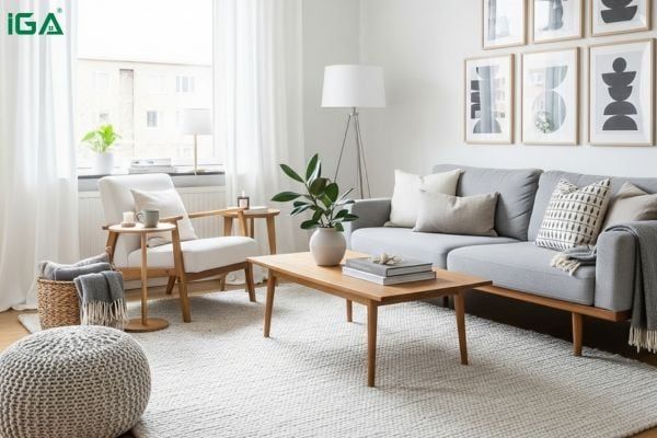 phòng khách hiện đại tối giản