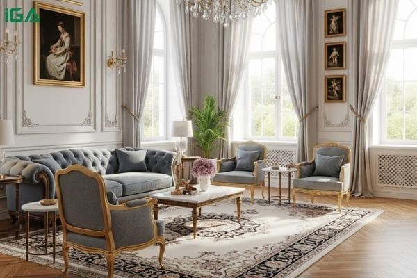 phòng khách tân cổ điển