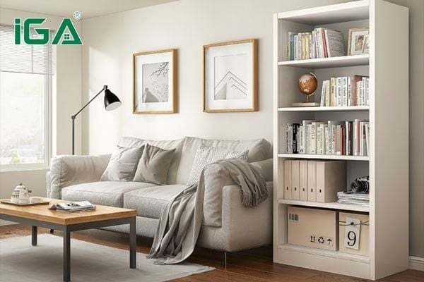 Tủ sách phòng khách nhiều tầng dạng đứng