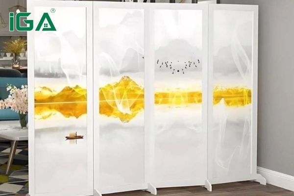 Bình phong đặt trong nhà giúp ngăn chia không gian