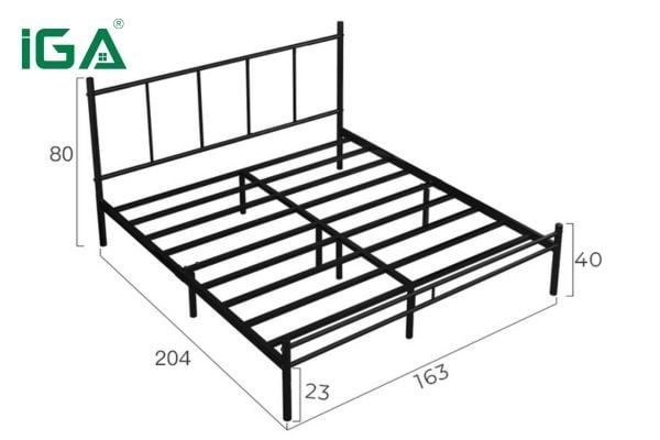Thông tin giường sắt khung đen GM158