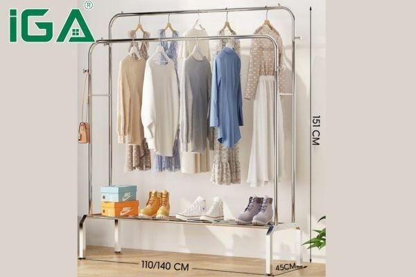 Cây treo quần áo trong phòng ngủ lựa chọn phụ thuộc vào diện tích phòng