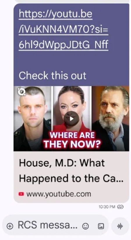 Mục sở thị Google chính thức cải thiện hiển thị bỏ link khi chia sẻ Youtube trên ứng dụng nhắn tin - mucsothi.com.vn