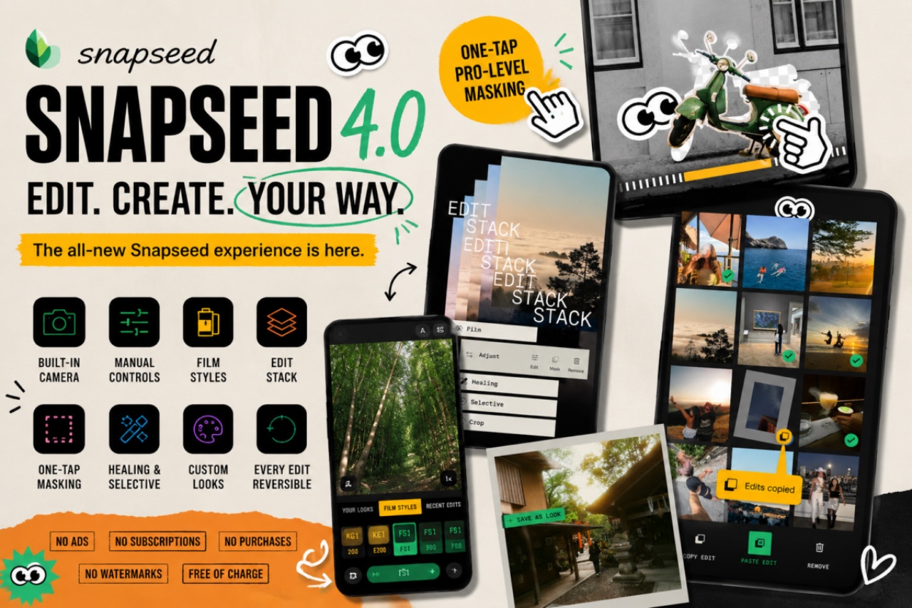 Snapseed tung phiên bản nâng cấp 4.0 cho người dùng Android - Sự thức tỉnh của Google sau cơn ngủ say trên chiến thắng - mucsothi.com.vn