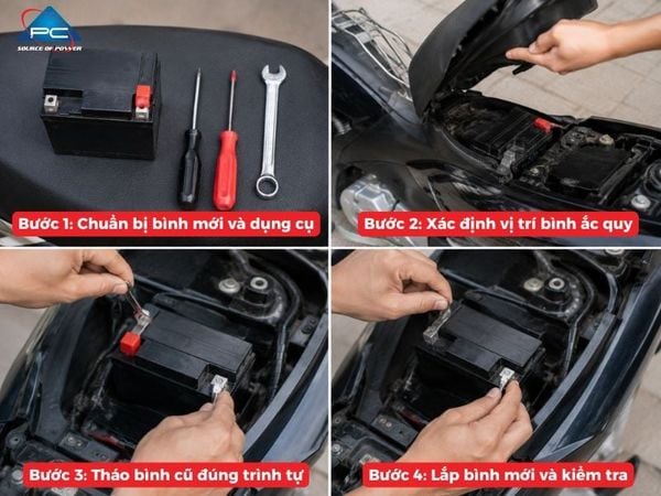 Cách thay bình ắc quy xe Wave đơn giản tại nhà