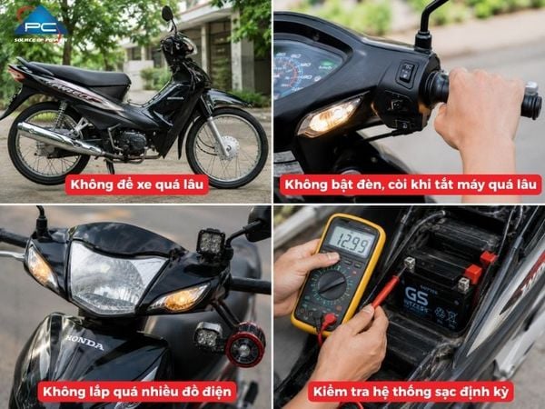 Mẹo sử dụng giúp bình ắc quy xe Wave bền lâu hơn