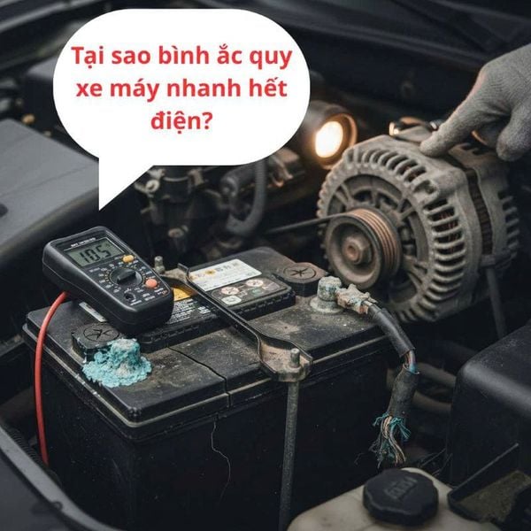 Tại sao bình ắc quy xe máy nhanh hết điện