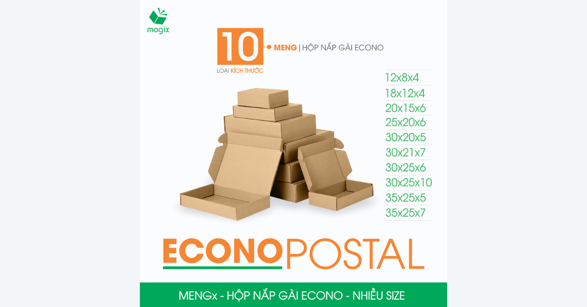 Hộp nắp gài hông ECONO - nhiều size