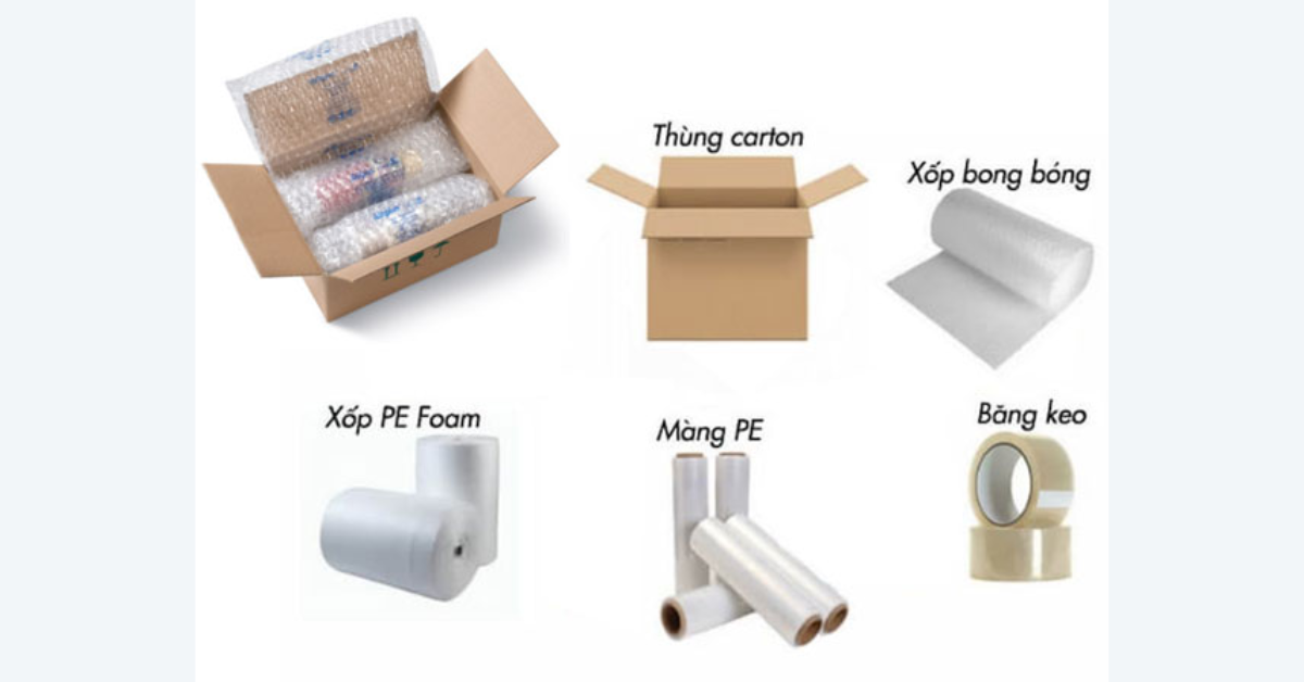 Bước 1: Chuẩn bị vật liệu đóng gói cần thiết