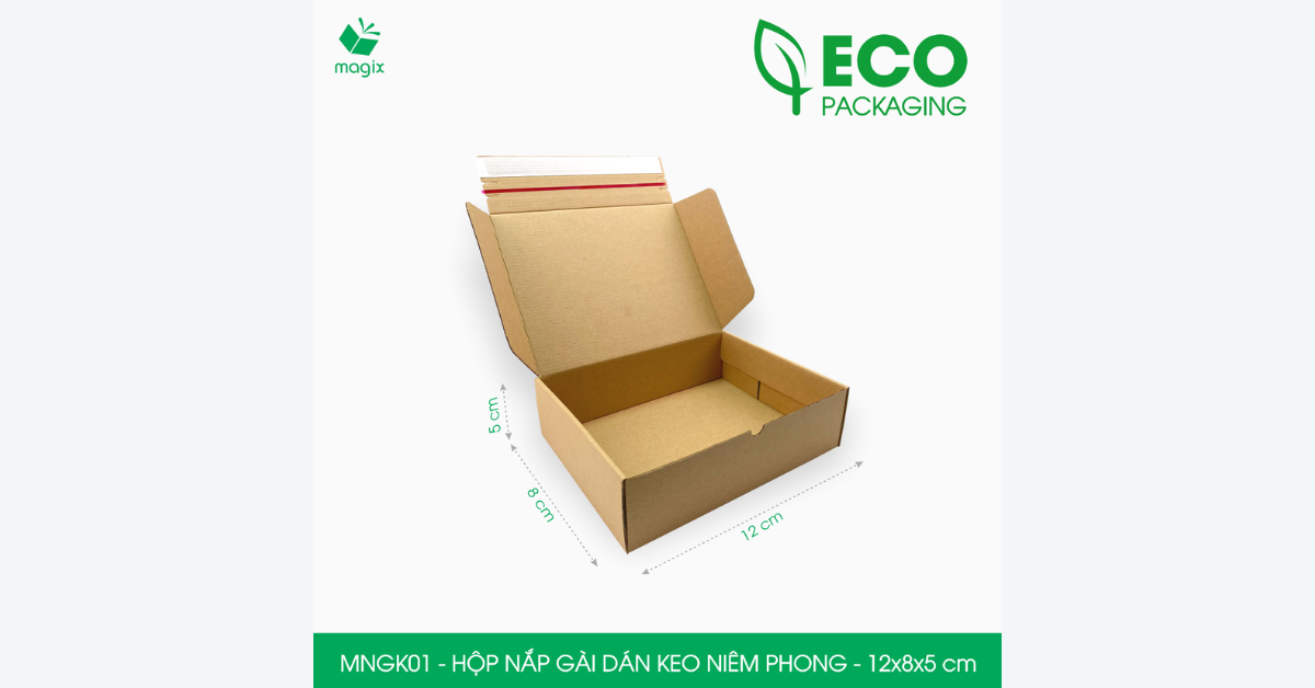 Hộp nắp gài hông keo niêm phong MNGK01