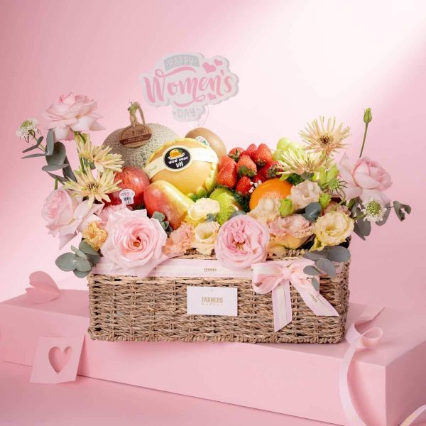 Giỏ quà trái cây và hoa tươi