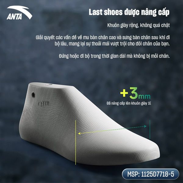 giày anta nam phù hợp với bàn chân người châu Á