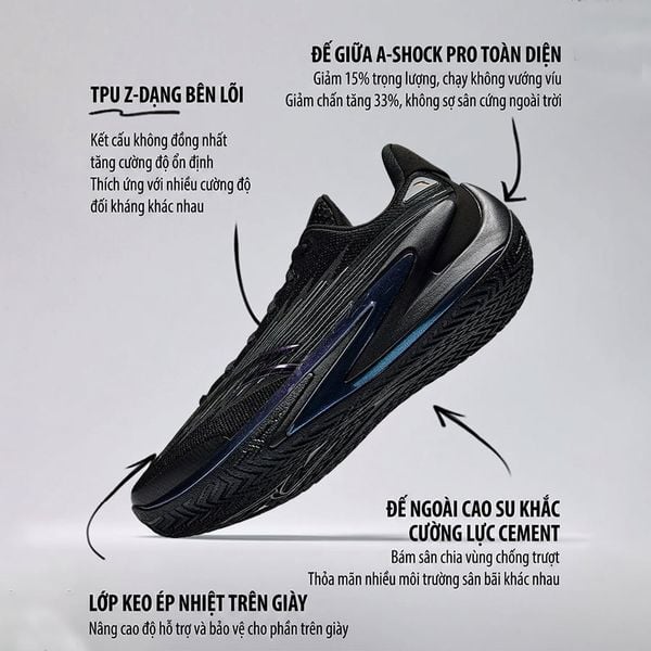 hệ thống đệm giày bóng rổ outdoor ATTACK 6 PRO