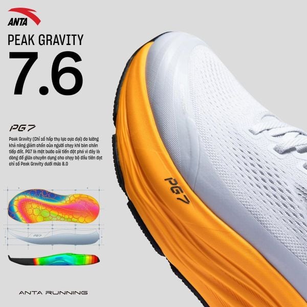 Anta PG7 Travel 2 với chỉ số giảm chấn Peak Gravity 7.6