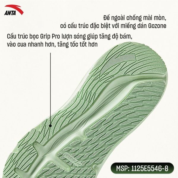 Đế ngoài Anta PG7 Travel 2 tăng độ bám và chống trượt