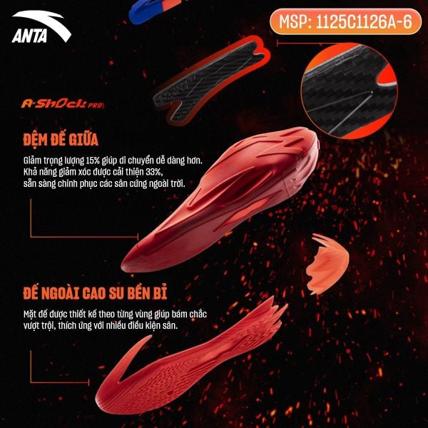 đế giữa giày bóng rổ anta shockwave 7