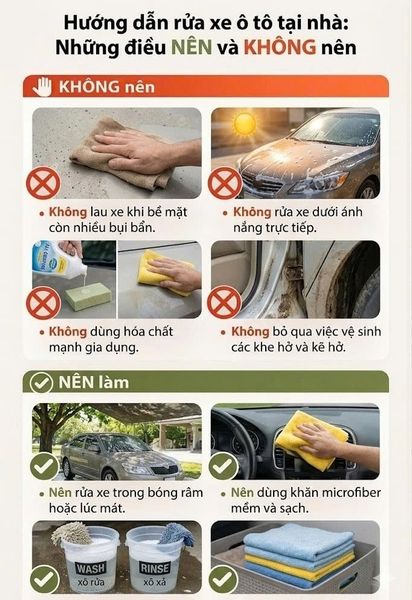 cách rửa xe ô tô tại nhà