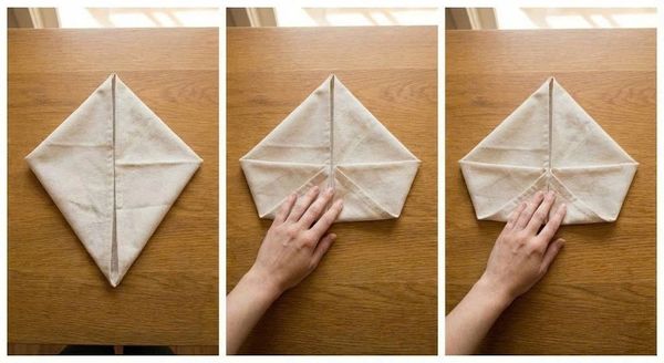 cách gấp khăn ăn hình thuyền buồm