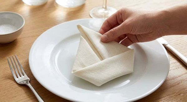 cách gấp khăn ăn hình thuyền buồm