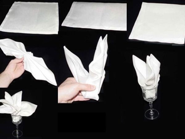 cách xếp khăn giấy ăn đơn giản