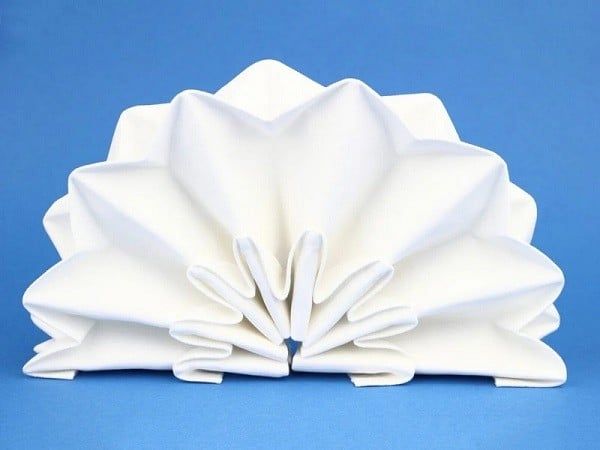 gấp khăn ăn hình con sò