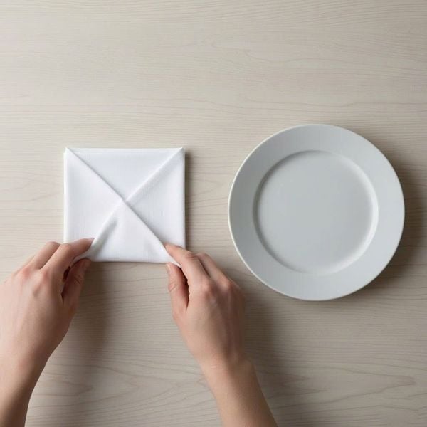 cách gấp khăn ăn hình hoa sen