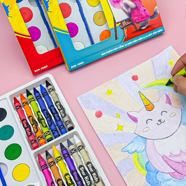 Bộ tô màu Star Kids an toàn đầy đủ dụng cụ cho bé