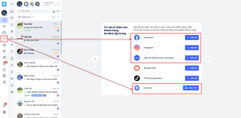 Haravan AI Chat kết nối đa kênh