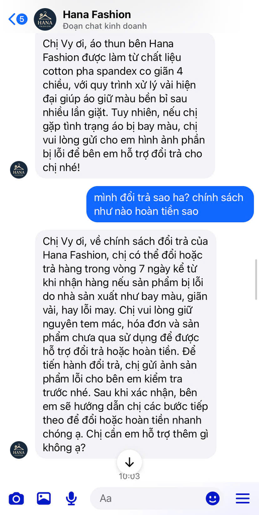 Haravan AI Chat giải đáp chính sách đổi trả