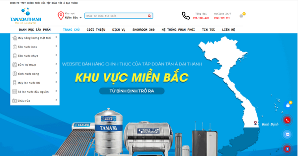 Website giả mạo trang wen bán hàng của Tân Á Đại Thành