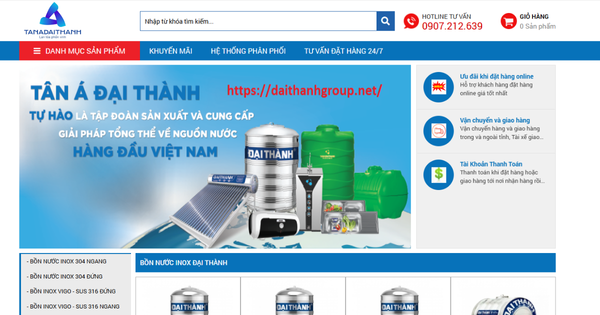 Website giả mạo trang wen bán hàng của Tân Á Đại Thành