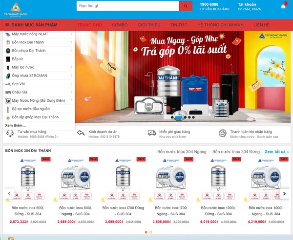 Website giả mạo trang wen bán hàng của Tân Á Đại Thành