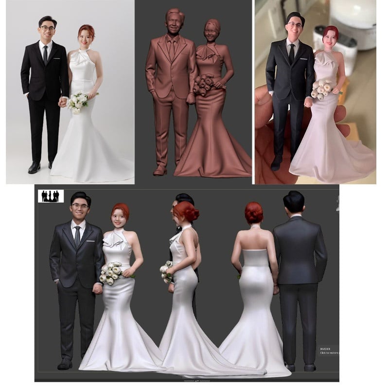 Chuyên nhận làm tượng cô dâu chú rể 3D chibi giống mẫu