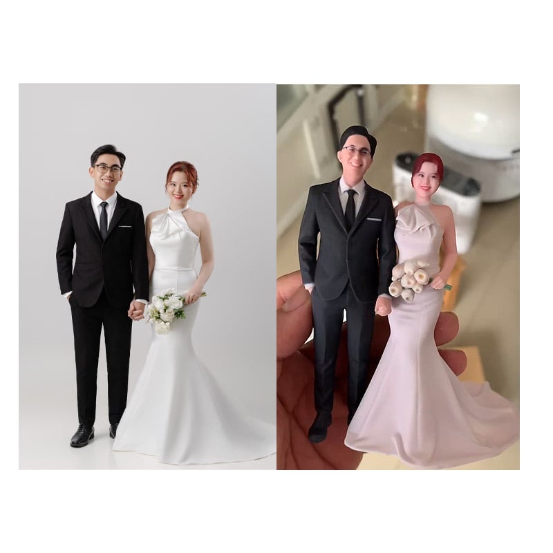 Chuyên nhận làm tượng cô dâu chú rể 3D chibi giống mẫu