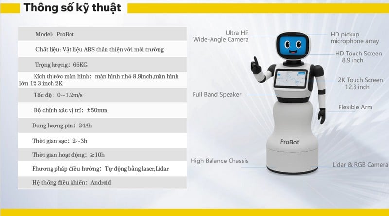 Robot lễ tân thông minh cho bệnh viện ProBot