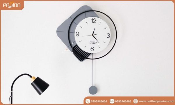 Đồng hồ treo tường gỗ nghệ thuật hình học