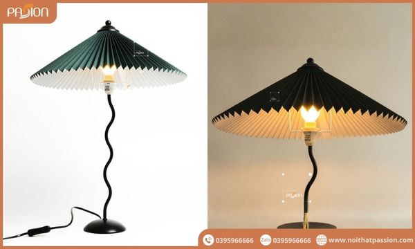 Đèn bàn Vintage xếp ly phong cách Hàn Quốc