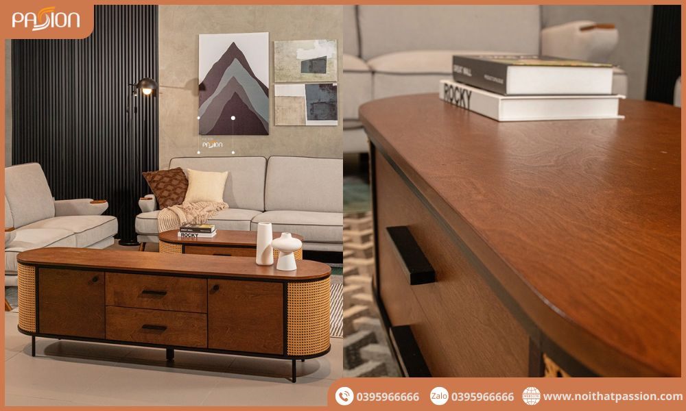 Bà trà Indochine 2 ngăn nâu cổ điển