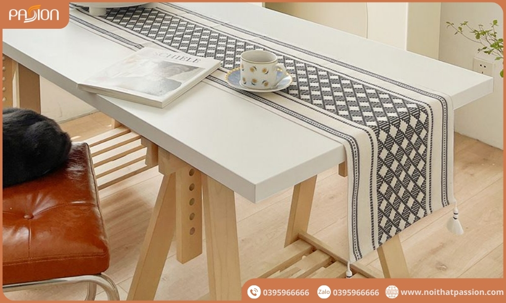 Khăn Trải Bàn Table Runner Canvas Phong Cách Nhật Bản