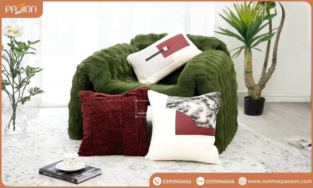 Gối Sofa cao cấp trang trí giường ngủ tông đỏ rượu