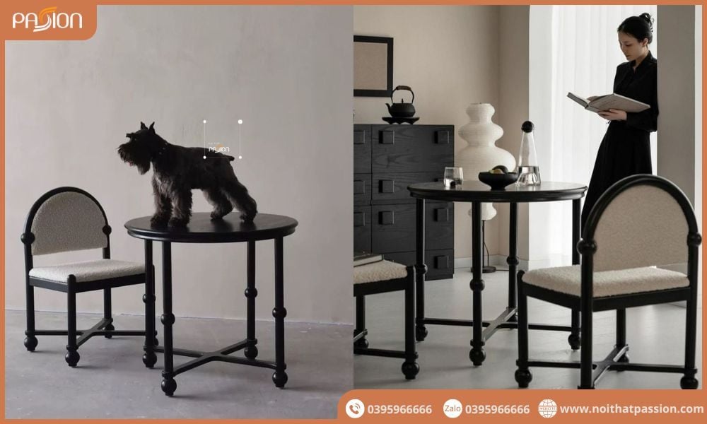 Bàn ghế decor phong cách Indochine sang trọng