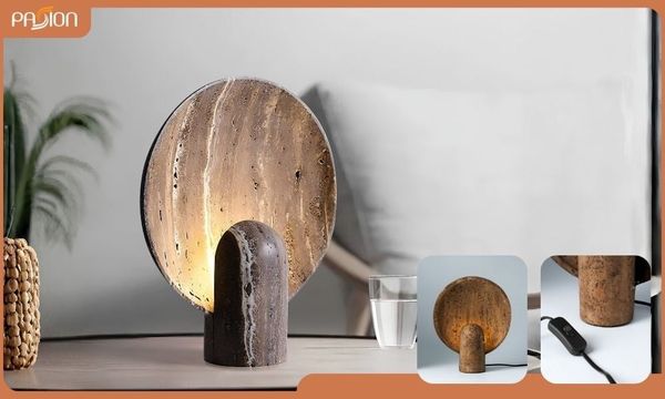 Đèn đầu giường hình mặt trời phong cách Wabi-sabi