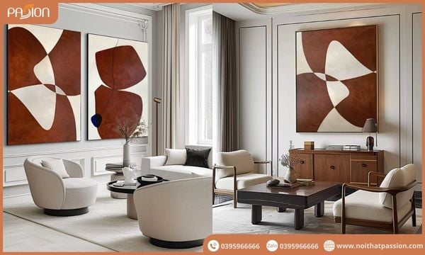 Chọn màu sắc tranh treo tường phòng khách
