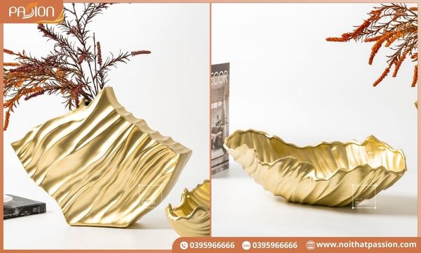 Chất liệu bình hoa trang trí kim loại và composite