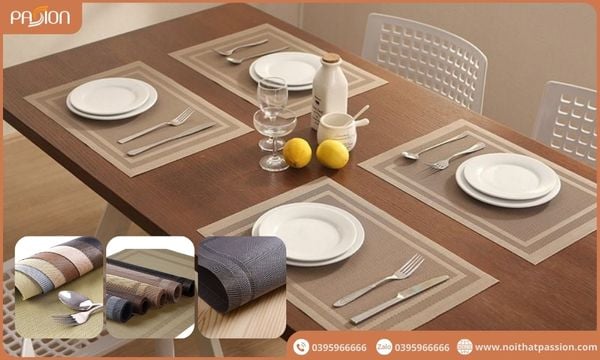Sự tinh tế trong cách phối hợp tấm lót bàn ăn cùng bộ bát đĩa