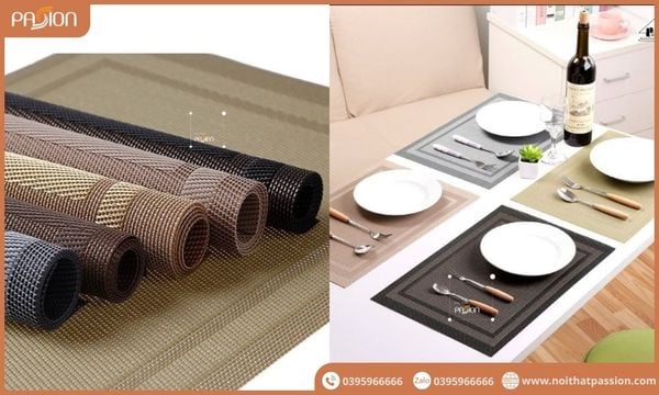 Tấm lót bàn ăn PVC thiết kế viền sang trọng
