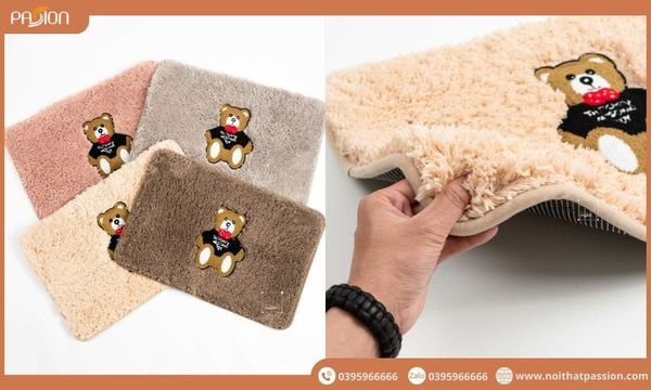 Thảm lau chân siêu thấm thêu Hình Chú Gấu
