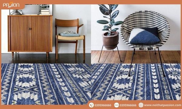 Thảm Thổ Nhĩ Kỳ Thổ cẩm xanh dương